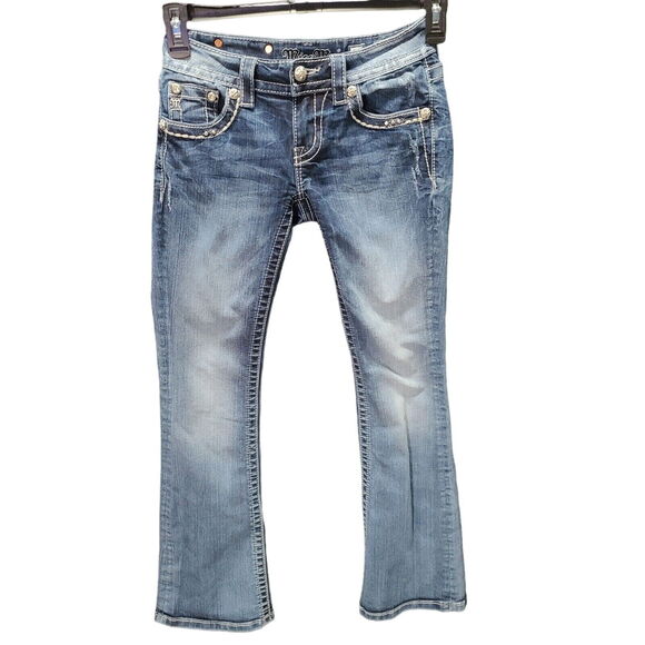 MissMe Womens Jeans Blue Size 25 Cotton Blend Signature Boot Pockets Button Zip - Picture 1 of 16